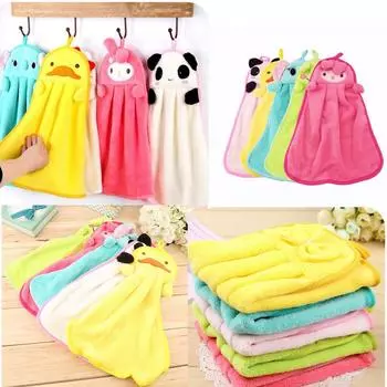 Мягкое коралловое бархатное полотенце ярких цветов с изображением животных можно повесить на кухне, использовать кухонные полотенца для рук