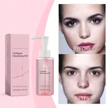 Мягкое масло для снятия макияжа с коллагеном, масло семян жожоба, растворяет водостойкий макияж, быстро эмульгирует, подходит для чувствительной кожи, 100 мл One Size