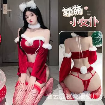 Мягкое милое маленькое забавное нижнее белье для горничной, соблазнительная пижама, женская кровать, маленький халат, комплект униформы 2674 average size