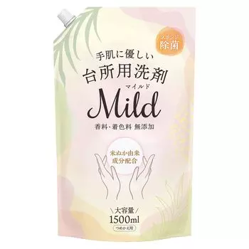 Мягкое моющее средство для кухни Kaneyo Soap 1500 мл, без добавок и красителей, содержит ингредиенты риса, губка для дезинфекции, сделано в Японии [большая емкость] белый