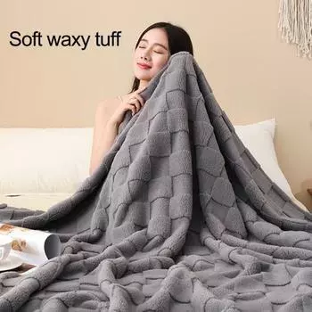 Мягкое одеяло, антистатическое офисное домашнее одеяло, диван, дорожное легкое плюшевое уютное теплое клетчатое одеяло с 3D-принтом для всесезонного использования 150x200cm зелёный