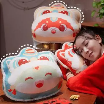 Мягкое одеяло и подушка для путешествий с изображением животных, набор из 3-в-1, плюшевая подушка в виде змеи из мультфильма с согревающим дизайном для рук, для сна в самолете, поезде, кровати жёлтый