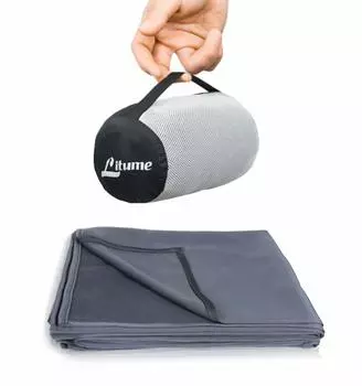 Мягкое одеяло Litume 170 x 122 см для предотвращения стихийных бедствий, со складной конструкцией и специальным чехлом для хранения, идеально подходит для поезда, кемпинга,