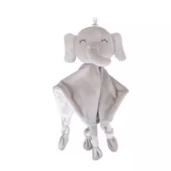 Мягкое одеяло Мягкое одеяло со слоном 0+ месяцев Мягкое одеяло для младенцев и малышей Детская мягкая игрушка 27.5*27.5cm серый