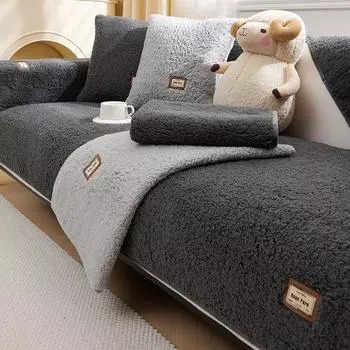 Мягкое плюшевое стеганое полотенце для дивана, зимнее теплое утепленное нескользящее покрытие для дивана для гостиной, бархатный флисовый секционный чехол для дивана 70x70cm 1pc
