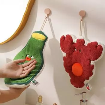 Мягкое подвесное полотенце для рук из кораллового бархата, салфетки для рук, кухонная салфетка для уборки ванной комнаты, симпатичный суперабсорбирующий носовой платок, тряпка из микрофибры