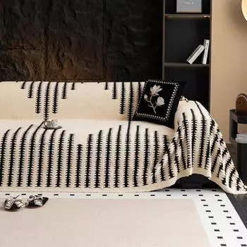 Мягкое полотенце для дивана в скандинавском стиле, универсальное покрывало для гостиной, бархатный чехол для дивана Four Seasons, защитный чехол 130x180cm бежевый