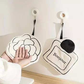 Мягкое полотенце для рук двойной толщины, быстросохнущее, впитывающее, полотенце для рук, кавайное, с цветочным принтом, для ванной, кухни, аксессуар 1PCS