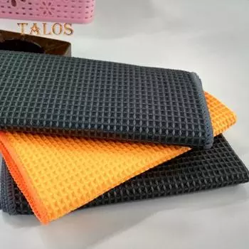 Мягкое полотенце из микрофибры с сотовой структурой, средство для ухода за автомобилем, чистка, мытье, воск, полировка, автомобильный аксессуар темно-серого