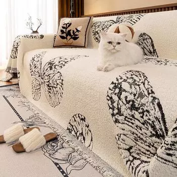 Мягкое полотенце-одеяло для дивана EIFLOY-Butterfly, толстое, теплое, чехлы для винтажных диванов, защита для угловых кресел и мебели, зима 180x130cm верблюд