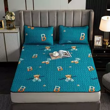 Мягкое постельное белье из хлопка высокого качества, наматрасник, утолщенное стеганое покрывало, эластичные простыни, простыня на подкладке 90X200CM