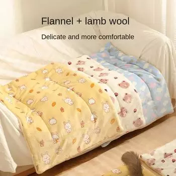 Мягкое пушистое высококачественное одеяло для домашних животных с милым мультяшным узором, коврик для домашних животных, теплое и удобное одеяло для кошек и собак S 35X28CM жёлтый