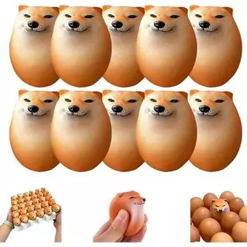Мягкое яйцо Shibako, игрушки-яйца для собак Shibako, игрушки-яйца для собак, игрушки для снятия стресса, медленно поднимающиеся мягкие игрушки-фиджет для сенсорных игрушек 3PCS