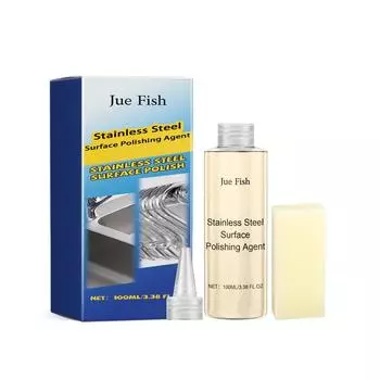 Мягкое средство для чистки и полировки нержавеющей стали с бутылкой 100 мл и губкой