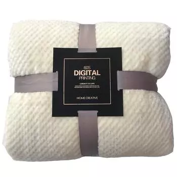 Мягкое теплое одеяло кровати флиса шотландки покрывает фланелевые одеяла большой сетки толстое дышащее One Size белый