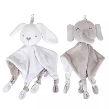Мягкое животное кролик, защитное одеяло, обнимашка для младенцев, плюшевое детское полотенце, успокаивающее одеяло, игрушка-погремушка