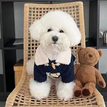 Мягкое зимнее пальто для собак, утолщенное пальто для собак, модная куртка для щенков, толстовка с капюшоном для собак и щенков M темно-синий