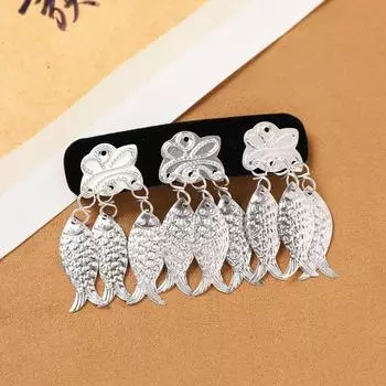 Мяо серебряная заколка с бахромой ретро нишевая челка боковой зажим аксессуары для волос антикварный головной убор женщин Мяо