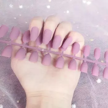 Мясистые длинные ногти 24 накладных накладных ногтя Балетные накладные накладные ногти разноцветный