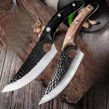 Мясник Мясник Мясник Рыба Многоцелевой Нож Молоток Нож Для Разделки Мяса Нож Для Разделки Костей Острый Изогнутый Нож without cover коричневый