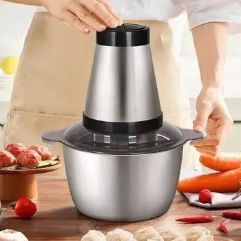 Мясорубка, экономящая труд, эффективный электрический измельчитель, кухонный комбайн, мясорубка из нержавеющей стали, дом серебряный