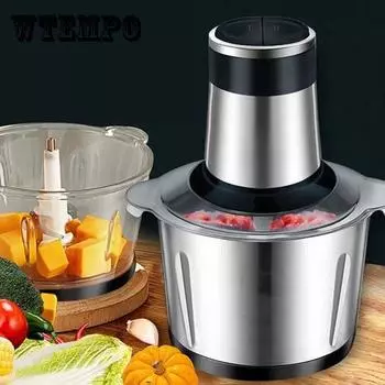 Мясорубка, бытовая коммерческая мясорубка из нержавеющей стали, многофункциональная электрическая плита, машина для измельчения овощей и чеснока 2L