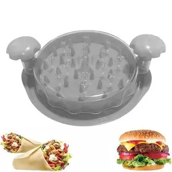 Мясорубка с противоскользящим основанием и эргономичной ручкой. Измельчитель пищевого мяса. Не содержит бисфенол А. Эффективный инструмент для измельчения говядины, свинины, индейки. серый