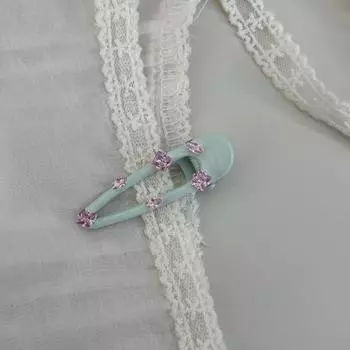 Мятная Девушка~ Мода Зарубежный Мятно-зеленый Розовый Блестящий Заколка Премиум Чувство Деликатная Клипса для Боковой Челки Аксессуары для Волос стразы НОВЫЙ