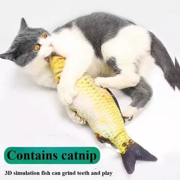 Мятная рыбка, плюшевая игрушка для кошек, дразнящая рыбка, имитация укуса рыбы, мятная рыбка, подушка для кошек, травка для кошек, игрушка для кошек, скрежещущая зубами, игрушки