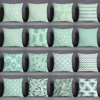 Мятно-зеленая свежая подушка в подарок для украшения дома и офиса, спальни, дивана, автомобиля, чехол для подушки 40x40cm