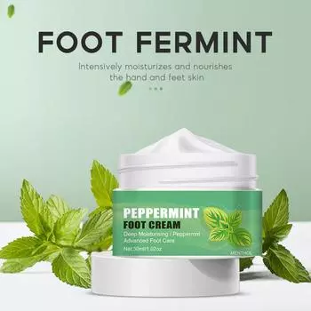 Мятный массажный крем для ног | Глубоко увлажняющий крем для ног от трещин на ступнях и пятках