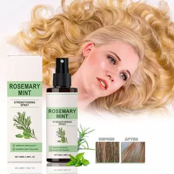 Мятный спрей для волос, питательный увлажняющий спрей, несмываемый спрей для волос, способствующий росту волос, смягчающий спрей, 50 мл белый