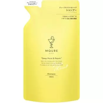 MQURE M-Cure Deep Moist & Repair Шампунь Сменный блок 360 мл Шампунь/кондиционер (премия) После намокания волос нанесите необходимое количество средства и позаботьтесь о нем.
