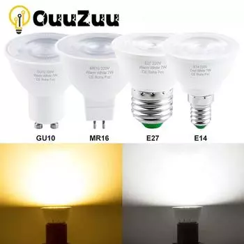 MR16 GU10 E27 E14 Светодиодная лампа Lampada 5 Вт/7 Вт 220 В Светодиодная лампа Bombilla Прожектор Lampara Светодиодный точечный светильник 120 градусов Холодный/Теплый белый GU10 5W теплый белый