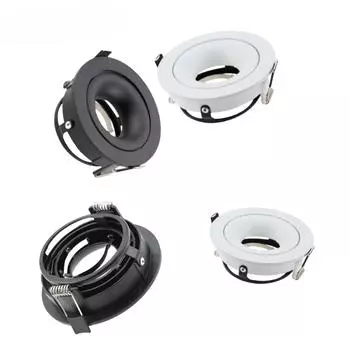 MR16 Holder Halogen Built-in Spotlights Interior Dec Round Black White Recessed Downlight Frame Ceiling Light Holder Suit 1PCS чёрный