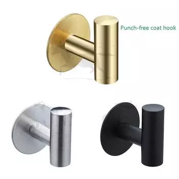 MR AND MS-Golden Brushed Coat Hangers Wall Mounted Hook For Home Self Adhesive Bathroom Rack