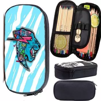Mr Beast игровой чехол-карандаш с молнией и котом, школьный пенал для девочек и мальчиков, сумка для ручек, большая вместительная коробка для канцелярских принадлежностей 1