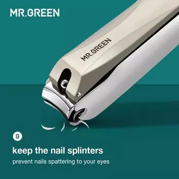 MR.GREEN Машинки для стрижки ногтей, резак для ногтей с защитой от брызг, маникюрные инструменты из нержавеющей стали, ножницы для ногтей, съемный дизайн, триммер для ногтей