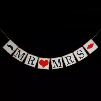 MR&MRS Бантинг Свадебная вечеринка Баннер Гирлянда Фото Реквизит Подвесной Декор