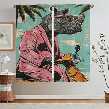 Mr. Rhino Curtains Child Room Cheap Things With Free Shipping for Home Interior Curtains for Living Room 2 Elegant Pieces Blinds W50xH70cmx2pcs-CL