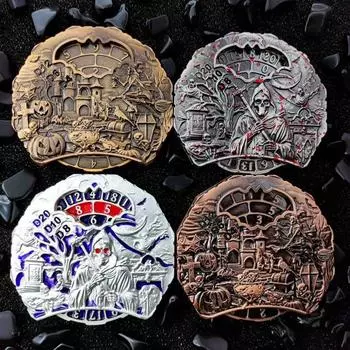 Мрачный Жнец рулетка кости Fidget Spinner прочный цинковый сплав 7-в-1 ужас смерть вращающийся кончик пальца гироскоп металлические кости реквизит для ролевых игр RPG