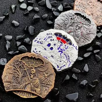 Мрачный Жнец рулетка кости Fidget Spinner прочный цинковый сплав 7-в-1 ужас смерть вращающийся кончик пальца гироскоп металлические кости реквизит для ролевых игр RPG