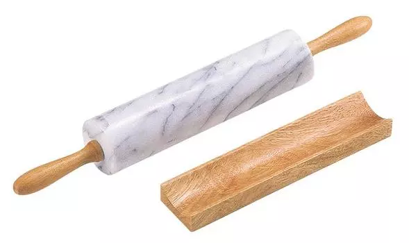 Мраморная вращающаяся скалка D-3583 бежевый