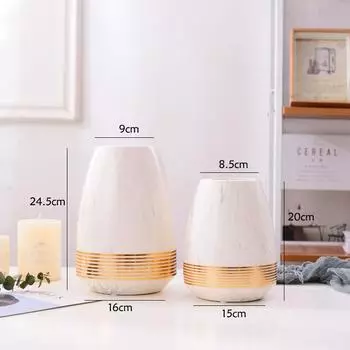 Мраморный дизайн Керамическая ваза Золотая круглая ваза для цветов Водный контейнер для посадки растений Центральная часть Украшение для дома Свадебный подарок