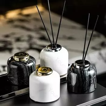 Мраморный флакон для ароматерапии, флакон для духов в ванной комнате отеля класса люкс, флакон для украшения ванной комнаты, флакон для аромадиффузора
