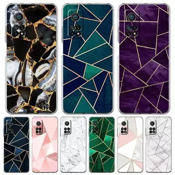 Мраморный геометрический чехол для телефона Xiaomi Mi 12T 10 12 Lite 11 Ultra 11X 11T Pro 11i Poco X4 X3 NFC F3 M3 M4 5G мягкий прозрачный чехол Mi 11X Pro