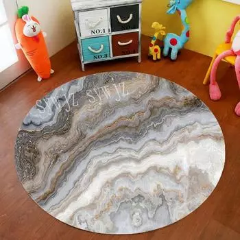 Мраморный геометрический круглый ковер для гостиной, офисного стула, коврик для компьютерного стола, домашнее противообрастающее украшение, коврик для журнального столика для спальни diameter 40cm