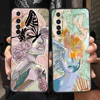 Мраморный парижский цветок искусства девушки для Realme GT Neo 2 3 Чехол для телефона Realme 9 8 5G 7 6 GT2 Pro Plus 9i 8i C21Y C3 C11 C25 C35 Чехол Realme C35