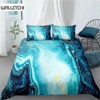 Мраморный пододеяльник Комплект постельного белья для двоих, морской синий пляж белый золотой для мальчиков подростков взрослых прохладные цвета полиэстер пододеяльник EU single(135x200cm)