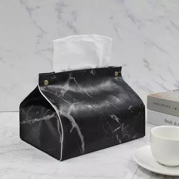 Мраморный узор Держатель для салфеток с мраморным узором Коробка для салфеток с мраморным узором Настольный декоративный белый